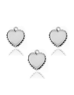 Charm Plata - Corazon 9mm 2