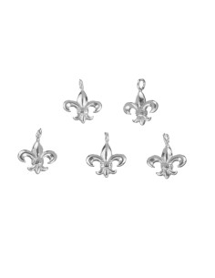 Charm Plata - Flor Lis 8*8mm 2