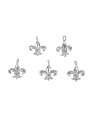 Charm Plata - Flor Lis 8*8mm