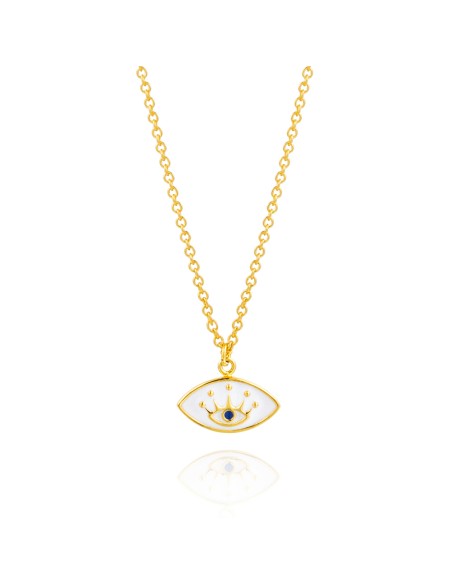 Collar Plata - Ojo de Horus - Enamel - Bañado Oro y Plata Rodiada