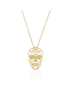 Collar Plata - Calavera Origami 2