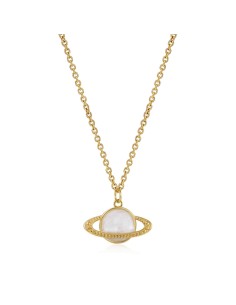 Collar Saturno - Enamel Blanco - 38+5cm 2