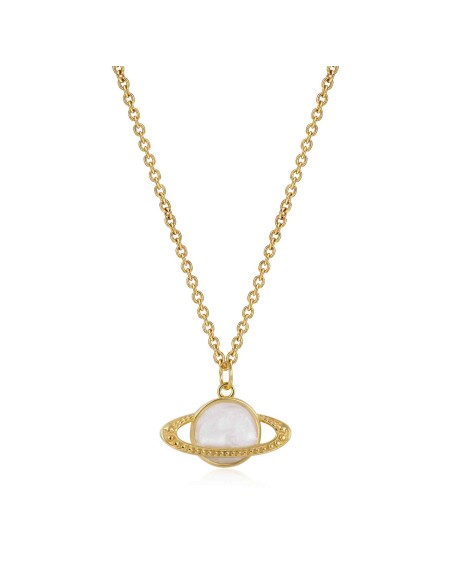 Collar Saturno - Enamel Blanco - 38+5cm