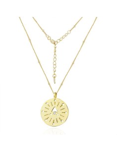 Collar Circulo - Circonita Con Ojo - 49+5cm 2