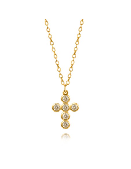 Collar - 6 CZ Cross - 40+5cm Collar - 6 CZ Cross - 40+5cm