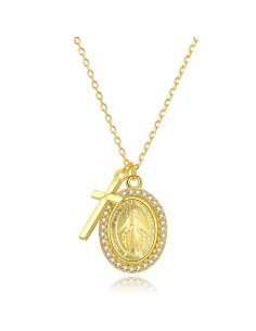 Collar Circonita - Virgin y Cruz - 38+5cm 2