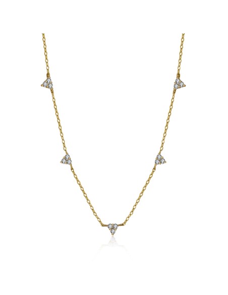Collar Circonita - Triangulos - 36+8cm