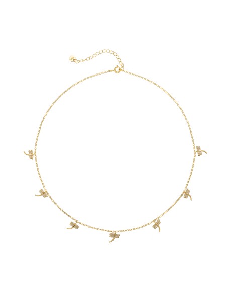 Collar Circonita Negra - Libelulas - 38+5cm