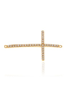 Entrepieza Circonita - Cruz 18*30mm - Circonitas Blanca 2