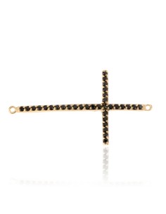 Entrepieza Circonita - Cruz 18*30mm - Circonitas Negra 2