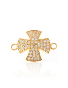Entrepieza Circonita - Cruz 15*15mm - Circonitas Blanca 2