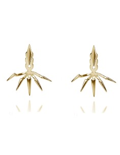 Pendientes Earjacket - Puntas - 20 mm - Bañado Oro y Plata Rodiada 2