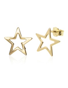 Pendientes Estrella - 11 mm - Bañado Oro y Plata Rodiada 2