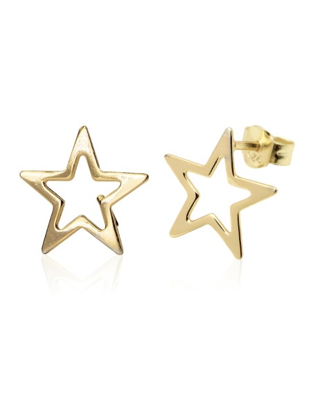 Pendientes Estrella - 11 mm - Bañado Oro y Plata Rodiada