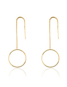 Pendientes - Cadena con Aro - 65 mm - Bañado Oro y Plata Rodiada 2