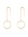 Pendientes - Cadena con Aro - 65 mm - Bañado Oro y Plata Rodiada