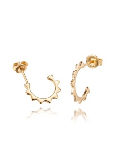 Pendientes Semi Aro - Cresta - 15 mm - Bañado Oro y Plata Rodiada 2