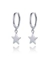 Pendientes Estrella 7mm - Aro 11mm - Bañado Oro y Plata Rodiada