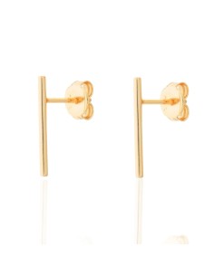 Pendientes Barra - 15 mm - Bañado Oro y Plata Rodiada 2