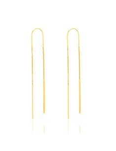 Pendientes Largo - Cadena 75 mm - Bañado Oro y Plata Rodiada 2