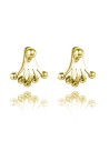 Pendientes Ear Jacket - Bolitas 14 mm - Bañado Oro y Plata Rodiada