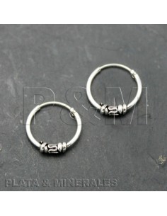 Pendientes Bali - Aros Bali 12mm - 5uds - Plata 2