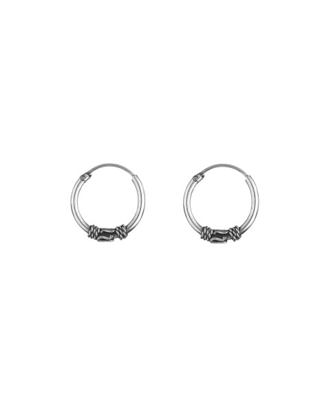 Pendientes Bali - Aros Bali 12mm - 5uds - Plata
