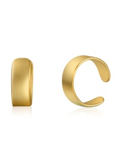 Pendientes Earcuff - 8 mm - Bañado Oro y Plata Rodiada 2