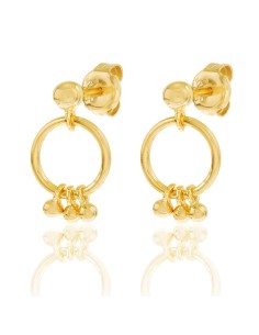 Pendientes Circulo - 9 mm - Bañado Oro y Plata Rodiada 2