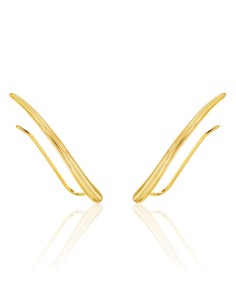 Pendientes Trepador Ondulado - 29 mm - Bañado Oro y Plata Rodiada 2