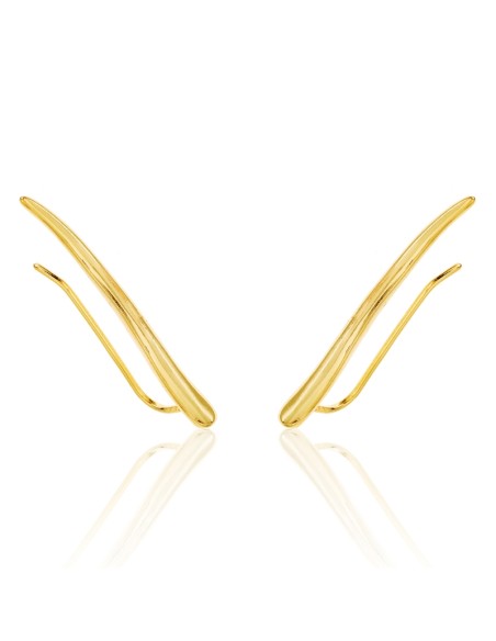 Pendientes Trepador Ondulado - 29 mm - Bañado Oro y Plata Rodiada