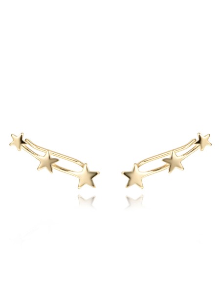 Pendientes Trepador Estrella - 20 mm - Bañado Oro y Plata Rodiada