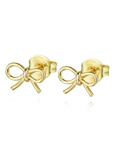 Pendientes Lazo - 8*5 mm - Bañado Oro y Plata Rodiada 2