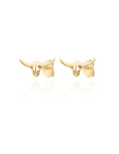 Pendientes Cabeza de Toro - 10mm - Bañado Oro and Plata Rodiada 2
