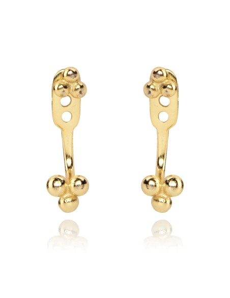Pendientes Ear jacket - Bolas 17 mm - Bañado Oro y Plata Rodiada Pendientes Ear jacket - Bolas 17 mm - Bañado Oro y Plata Rodiada
