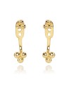 Pendientes Ear jacket - Bolas 17 mm - Bañado Oro y Plata Rodiada