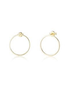 Pendientes Circulo - 18mm 22mm 28mm - Bañado Oro y Plata Rodiada 2