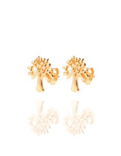 Pendientes Árbol de la vida - 11*10mm - Bañado Oro y Plata Rodiada 2