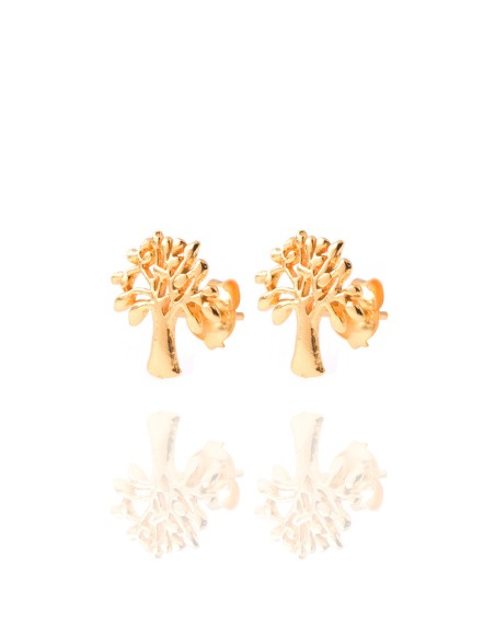 Pendientes Árbol de la vida - 11*10mm - Bañado Oro y Plata Rodiada Pendientes Árbol de la vida - 11*10mm - Bañado Oro y Plata Rodiada