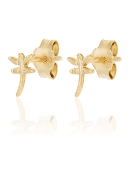 Pendientes Libelula - 6mm - Bañado Oro y Plata Rodiada