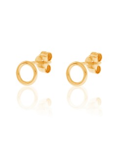 Pendientes Circulo - 6 mm - Bañado Oro y Plata Rodiada 2