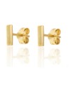 Pendientes Barra - 7 mm - Bañado Oro y Plata Rodiada