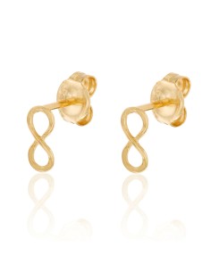 Pendientes Infinity - 8 mm - Bañado Oro y Plata Rodiada 2