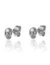 Pendientes Calavera - 6 mm - Bañado Oro y Plata Rodiada