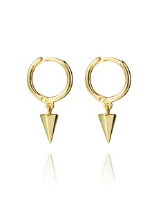 Pendientes Aro 11mm - Cono 7*4mm - Bañado Oro y Plata Rodiada 2