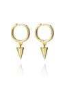 Pendientes Aro 11mm - Cono 7*4mm - Bañado Oro y Plata Rodiada