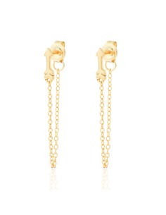 Pendientes Flecha - Cadena 30 mm - Bañado Oro and Rhodium Silver 2
