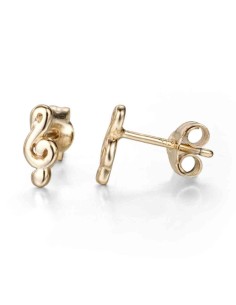 Pendientes Nota Musica - 9 mm - Bañado Oro and Plata Rodiada 2