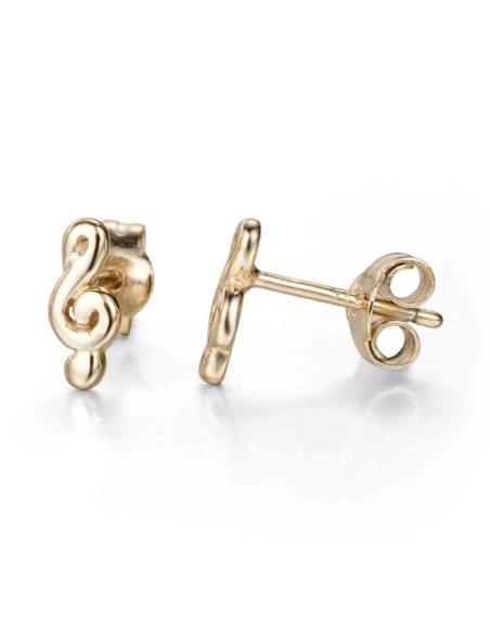 Pendientes Nota Musica - 9 mm - Bañado Oro and Plata Rodiada