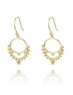 Pendientes de gancho - Bolas 35mm - Bañado Oro y Plata Rodida 2